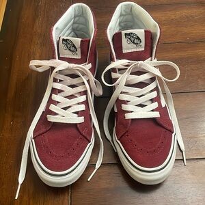 Vans Sk8-Hi Pomegranate Burgundy Suede - Size 7 (W) / 5.5 (M)